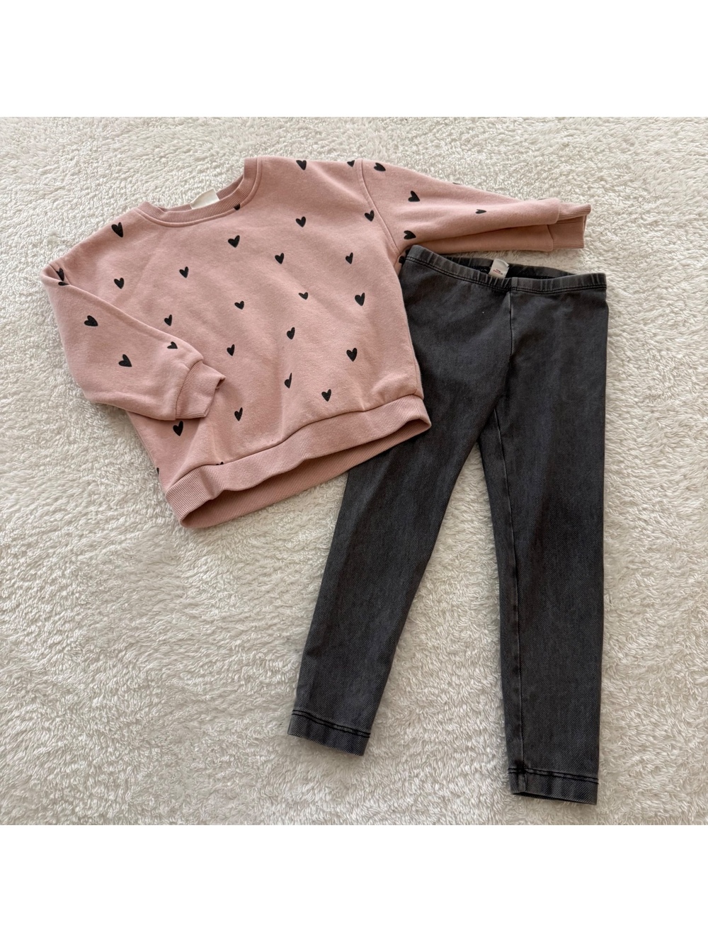 4t Hearts Sweatshirt + Jeggings Outfit Bundle